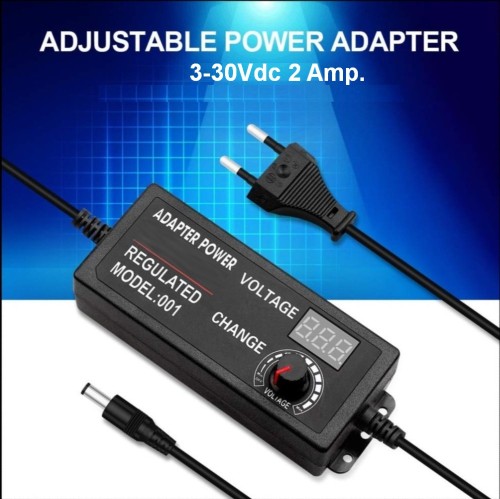 Power Supply Adjustable 3-30V 2 Amp for Dimmer Led